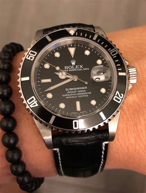 italian aftermarket rolex bracelet|Rolex submariner leather strap.